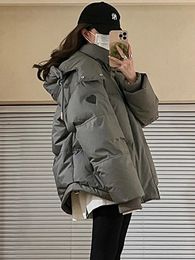 Parkas femme noir ample doudoune femmes Jaqueta Femina Inverno Promoo 2023 hiver à capuche épais chaud femme gris manteau Abrigo Mujer 231017