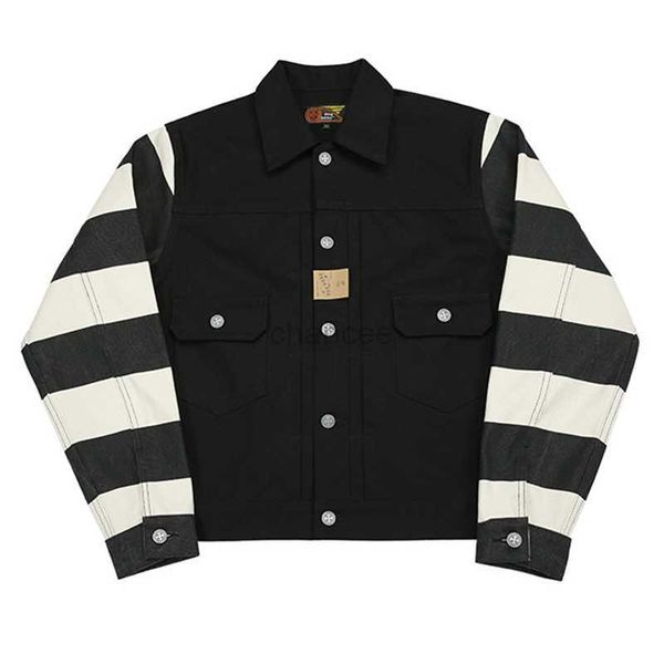 Parkas de plumón para mujer BOB DONG Vintage Patchwork Prison Stripe chaqueta de lona Hot Rod motocicleta estilo resistente 507xx Amekaji HKD230725