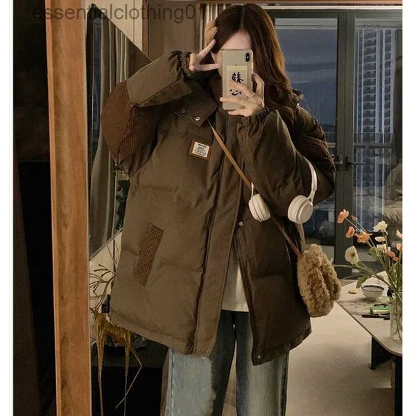 Parkas pour femmes Marron Femmes Vêtements Vêtements d'extérieur Top Vestes à capuche Mode Streetwear Y2K Style High Street American 2023 Winter Fe Coat L231129