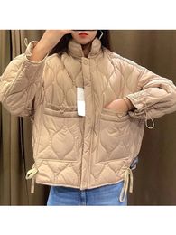 Frauen Unten Parkas Beiläufige Kurze Jacke Frauen Winter Lose Feste Mantel Licht Dünnes Streetwear Weibliche Chic Oberbekleidung 231026