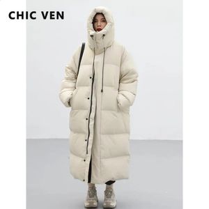 Parkas femme CHIC VEN femmes manteaux en duvet coréen ample à capuche épais chaud longue doudoune manteau d'hiver pour femmes femme Parkas vêtements d'extérieur 231030