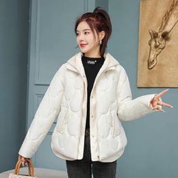 Parkas Femme CRRIFLZ Femmes Automne Hiver À Capuche Patchwork À Manches Longues Grande Poche Rhombique Couleur Unie Fermeture Éclair Chaud Coton Parka Veste 231027