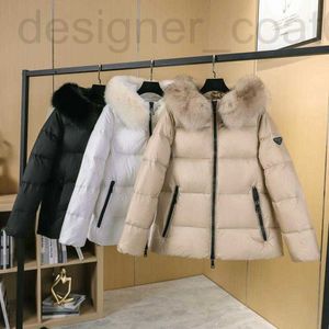 Parkas de plumón para mujer, chaqueta con cuello de piel de zorro real de Barreyrice, chaqueta con cintura hacia abajo, abrigo de invierno cálido engrosado de ganso blanco 90 para mujer DP5F