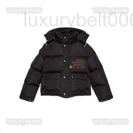 Parkas de plumón para mujer, chaqueta de lujo de diseñador para exteriores, nailon regenerado cálido, cinturón multibolsillo de invierno, rompevientos con letras triangulares a juego JA8W