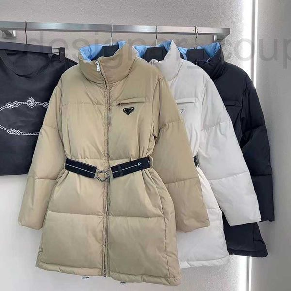 Parkas de plumón para mujer, chaqueta de invierno de lujo de diseñador, chaqueta de plumón para mujer, moda cálida y gruesa, informal, hasta la rodilla, IP5T