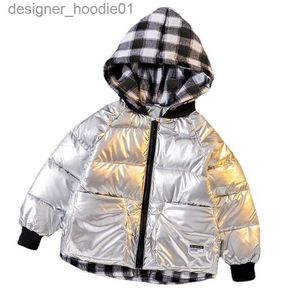 Manteau en duvet Parkas pour femmes, veste rembourrée d'hiver pour garçons, épaisse à capuche, L230909