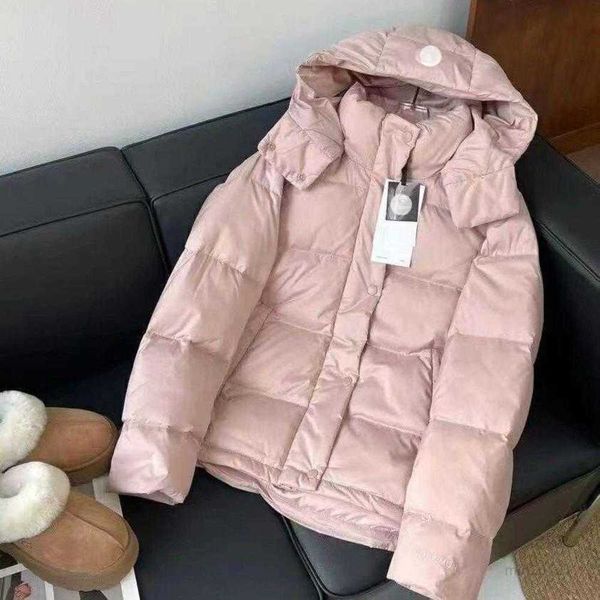 Parkas Canada lululu pour femmes, manteau en duvet d'oie bouffant à cinq grilles, court, parfum, à capuche, en maille rouge