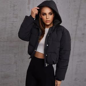 Parkas pour femmes mode surdimensionné vêtements féminins veste courte matelassée bouffante femmes hiver à capuche rembourré manteau chaud Parka vêtements d'extérieur 231009