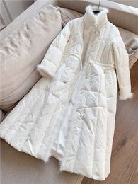 Parkas en duvet pour femme FB WINTER WOMENS X LONG WARM WHITE DUCK DOWN COATS SOILD 221205