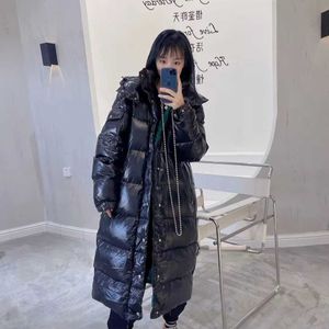 Parkas en duvet pour femmes, Version haute, doudoune masquée, Maya, Style Long, même veste étendue, hiver, doudoune épaisse 90