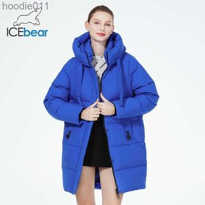 Women's Down Parkas ICEbear 2023 winter women puffer jackets mid-length ladies casual cotton coats brand warm padded coat GWD3873I L230920