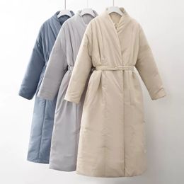 Parkas en duvet pour femmes IN Design femmes hiver degré épais manteau chaud Parka Maxi Long manteau avec ceinture vêtements d'extérieur décontractés 230107