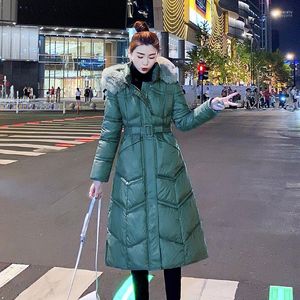 Dames Down Parkas Isenmal Long Hooded Parka Fashion Real Fur Winter Jackets For Women 2022 Casual warme dikke jas dames elegant Guin22