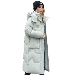 Veste Parkas longue et chaude pour femme, manteau d'hiver, grande taille, col en fourrure, 3EECC