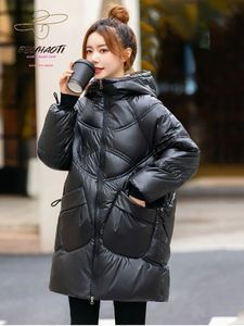 Vestes Parkas pour femmes pour femmes manteau en coton 2023 automne hiver dans la mode coréenne solide vêtements de pain en vrac Version mi-longue 231117