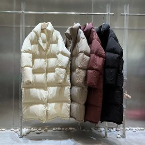 Parkas pour femmes Janveny hiver col montant épaisseur XLong pain moelleux manteau surdimensionné veste de canard blanc femmes vêtements de neige 231013