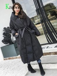Parkas pour femmes KJMYYX S7XL grande taille 2023 hiver femmes surdimensionné chaud manteau de canard femme XLong veste à capuche Style épais 231201