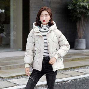 Dames Down Parkas Ladies Letter Afdruk Korte Kapa Parka Fashion Winter Jacket Dames Solid Casual Warm Coat Female Guin22