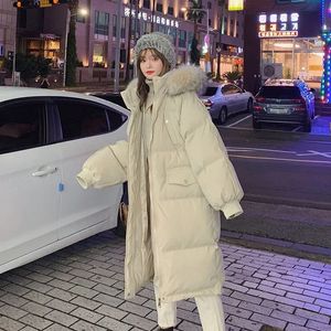 Dames Down Parkas Ladies Puffer Coat Cotton Peded Outkar Jackets Winter Fashion Baggy Dik Warm Bubble Long 230109