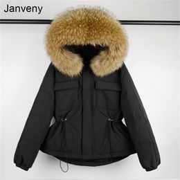 Parkas de plumón para mujer Abrigo de plumón de invierno con capucha de piel de mapache real grande 90% Chaqueta de plumón de pato Chaqueta de plumón de mujer corta para mujer Parkas impermeables 220913