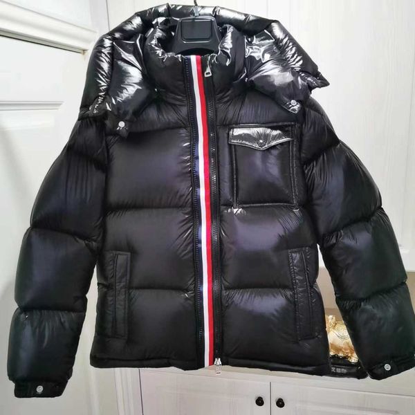 Parkas en duvet pour femmes m Mengjia doudoune pour hommes et couples rouge rayé Double fermeture éclair pain femmes à capuche