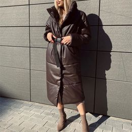 Parkas en duvet pour femmes Malina hiver mode droite manteaux amples poches élégantes longues vestes en coton femme dames JM 220909