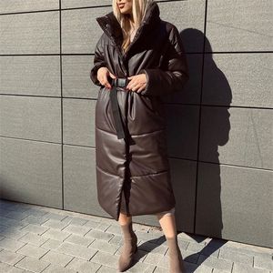 Dames Down Parkas Malina Winter Fashion rechte losse jassen Elegante zakken Lange katoenen jassen vrouwelijke dames JM 220905