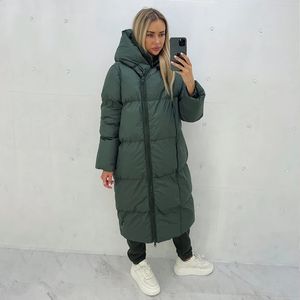 Donsparka's voor dames Malina Winter losse lange parka Modetype Ritsjas Elegante katoenen gewatteerde jassen met capuchon Dames Dames 231109