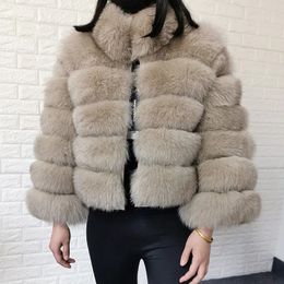 Parkas pour femmes Maomaokong 2023 naturel réel manteau de fourrure veste de raton laveur femmes hiver en cuir de luxe Beige femme fourrure gilet avec col 231123