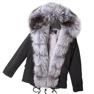 Parkas pour femmes MAOMAOKONG mode col de fourrure véritable vêtements d'hiver pour femmes veste épaissie amovible manteau Parker 231121
