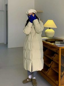 Veste d'hiver longue à col montant pour femme, manteau à capuche en coton, coupe-vent, nouvelle Collection Down2024, L2403