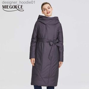 Parkas en duvet pour femmes MIEGOFCE Nouvelle Collection Manteau pour femme avec une veste rembourrée à col persistant et une ceinture qui mettra en valeur la silhouette 201027 L230909