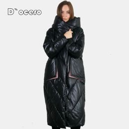 Parka en duvet pour femme OCERO, veste d'hiver ample à capuche, manteau chaud, grande taille, grandes poches, pardessus Long, 231023