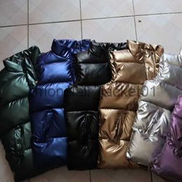 Parkas pour femmes Plus la taille des femmes automne gilet brillant brillant gilet hiver chaud nouveau coréen doudoune veste sans manches 3XL 4XL noir bleu J230928