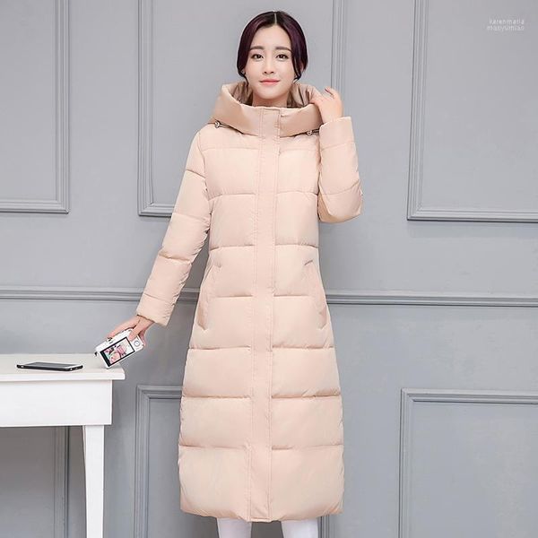 Parkas en duvet pour femmes grande taille femmes vestes en coton chaud hiver Parka à capuche veste mode Slim étudiants manteau kaki vêtements d'extérieur 3XL B943 Kar