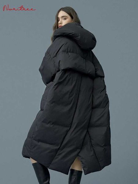Parkas en duvet pour femmes S- 7XL hiver surdimensionné chaud manteau en duvet de canard femme x-long vers le bas veste chaude à capuche Style épais chaud Parkas F192 Fit 110kg zln231109