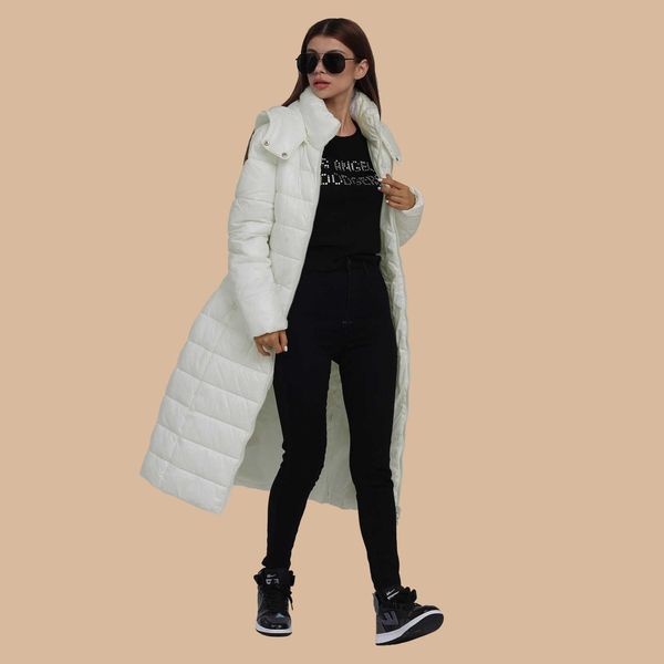 Parkas femme SANTELON femmes hiver épais chaud sur le genou Parka Extra longue doudoune manteau avec capuche coupe-vent amovible vêtements d'extérieur mode zln231109