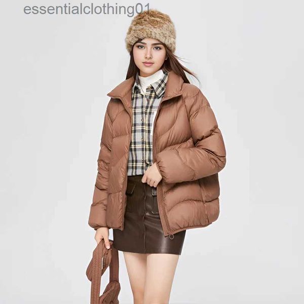 Parkas de plumón para mujer Semir 2023 Chaqueta de plumón caliente para mujer Bolso suelto de tres pruebas Sweet Girl Light and Warm Lti-Color Winter New Stand Collar Jacket L231129