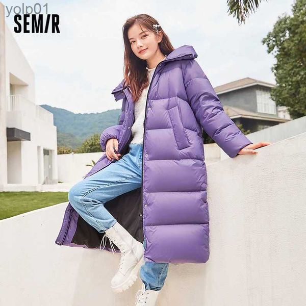 Parka femme SEMIR doudoune femme longue technologie noire imperméable hiver nouveau ample basique solide à capuche épais vers le bas manteau pour WomanL231118