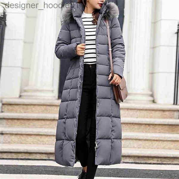 Femmes Down Parkas Style Manteau à la mode Femmes Veste d'hiver Coton Rembourré Chaud Maxi Puffer Dames Long S Parka Femme 210925 L230909