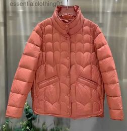 Parkas en duvet pour femmes Top qualité nouveau manteau pour femme 2023 hiver vers le bas vêtements d'extérieur dames poche Patchwork longue Sle kaki Orange noir chaud vers le bas manteaux L231129