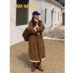 Parkas pour femmes UMI MAO mode coréenne veste rembourrée en coton mi-longueur hiver manteau en laine d'agneau femme émis au nom Y2K Harajuku Guin22
