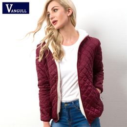 Parkas pour femmes Vangull femmes veste à capuche décontracté basique chaud velours agneau Parka manteau automne hiver solide léger doux Famale vêtements d'extérieur 220907