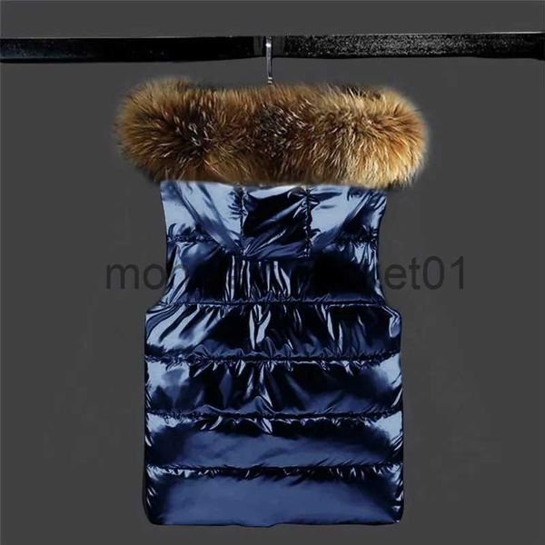 Parkas pour femmes Gilets Veste d'hiver Femmes 2023 Gilets sans manches Veste rembourrée à capuche Manteaux en fausse fourrure Mode coréenne Cardigancheap Grossiste Nouveau J230928