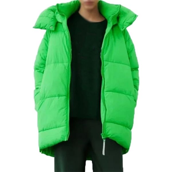Parkas en duvet pour femmes manteau d'hiver chaud à capuche pardessus épais veste vert Long kaki dames avec fermeture éclair vêtements d'extérieur TRF 220919