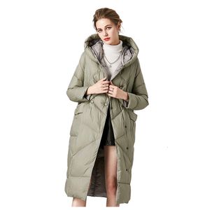 Veste d'hiver Parkas pour femmes manteaux fragiles 90 canard blanc Ultra Long chaud bouffant à capuche Parka vêtements de dessus pour femmes 221205