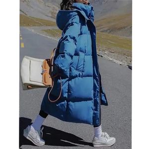 Donsparka's voor dames Winterjas Lange jas Donskatoenen jassen Koreaanse losse Koreaanse mode Bubble Coat Buggy parka's met capuchon Vrouwelijke uitloper 231208