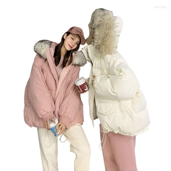 Veste d'hiver Parkas pour femmes, manches longues, col en fourrure, capuche rembourrée, épaisse et chaude, grande taille 2022, Guin22, S-XL