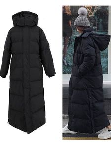 Vestes d'hiver Parkas pour femmes Parka Super longue femme genou femme avec manteau noir épais 221231