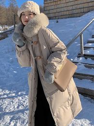 Dames down parkas winter jassen vrouwen bont kraag brood kleding luxe mode trend jassen vrouw haped warme dikke lange dames 221201